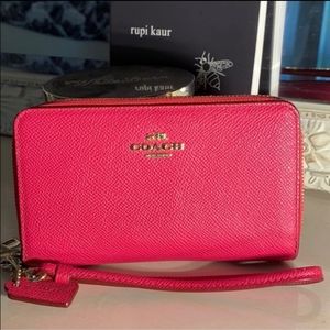 Coach double zip wallet